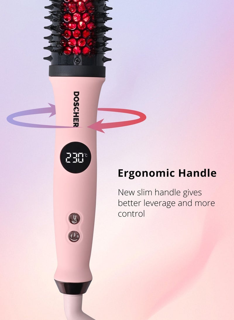 دوشر فرشاة تصفيف الشعر بالأشعة تحت الحمراء والأيونات السالبة، فرشاة فرد للشعر الجاف بحجم 38 مم، لتصفيف الشعر الأملس واللامع، حتى 230° مئوية، فولتية عالمية - Image 3